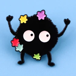 AD2912 Alfileres esmaltados de elfo de polvo negro, broche para mujer en ropa, insignias de Metal de Anime, alfileres de solapa para mochilas, accesorios de joyería