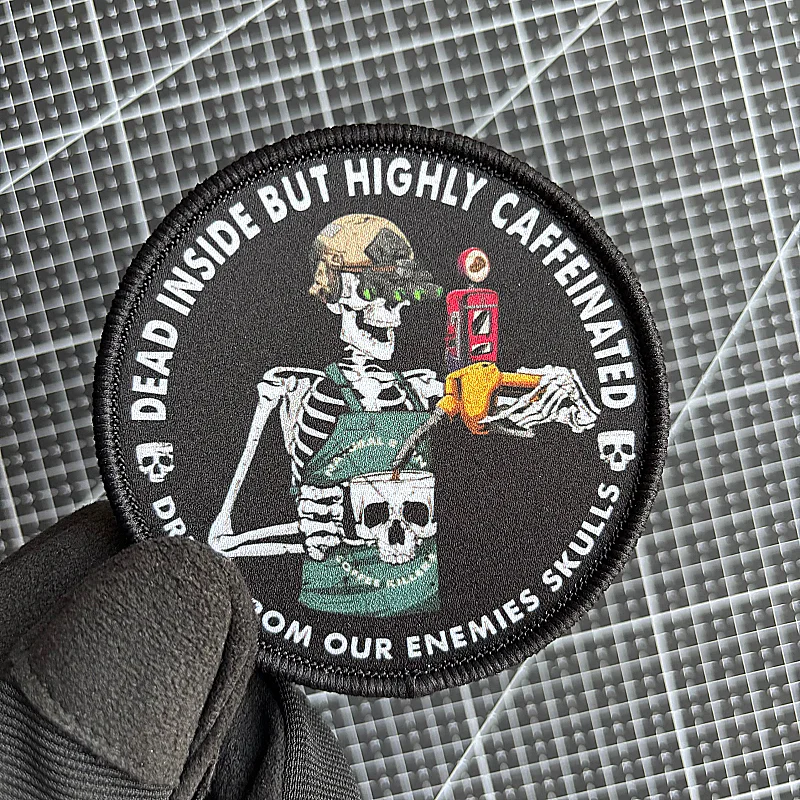 Parches tácticos de estación de gasolina de calavera, parche del ejército, gancho y bucle, esqueleto, guerrero, insignia de moral, brazalete militar, pegatina para mochila - imagen 5