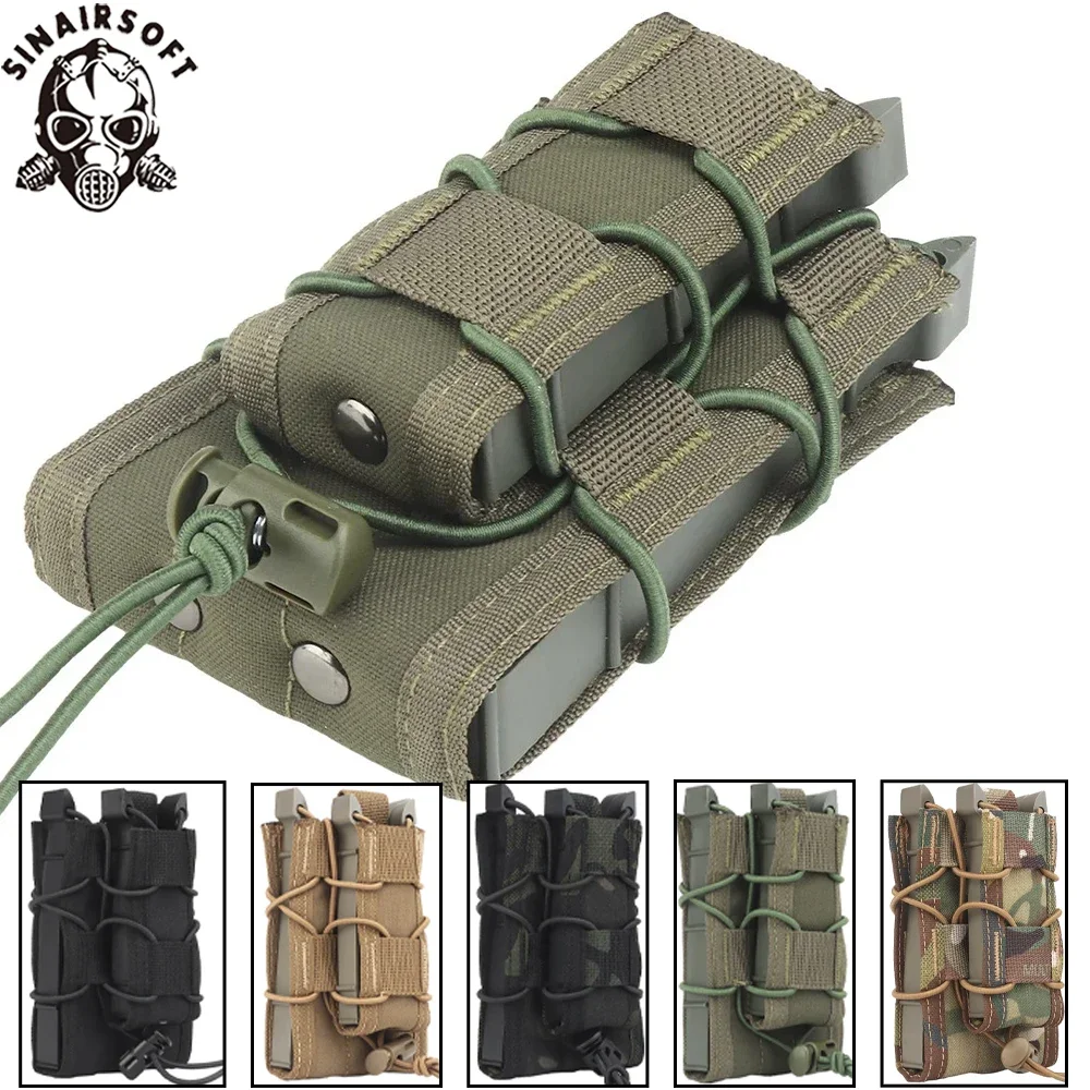 5,56 9mm bolsa para revistas AK AR M4 AR15 doble bolsa para revistas Rifle Pitol Molle Mag funda para caza CS Paintball