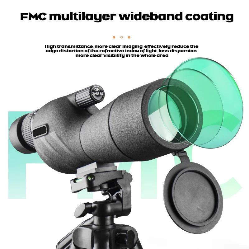 Prismáticos Bak4 con trípode para ver aves al aire libre, monoculares potentes HD, telescopio, Zoom, 25-75x60 - imagen 3