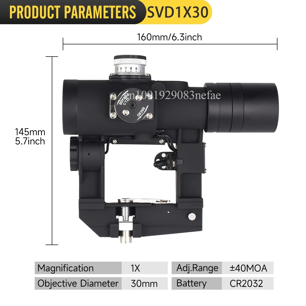 Mira réflex rusa 1x30 SVD, mira telescópica táctica iluminada roja, adquisición de objetivo, se adapta a equipo Airsoft de tiro de caza - imagen 5