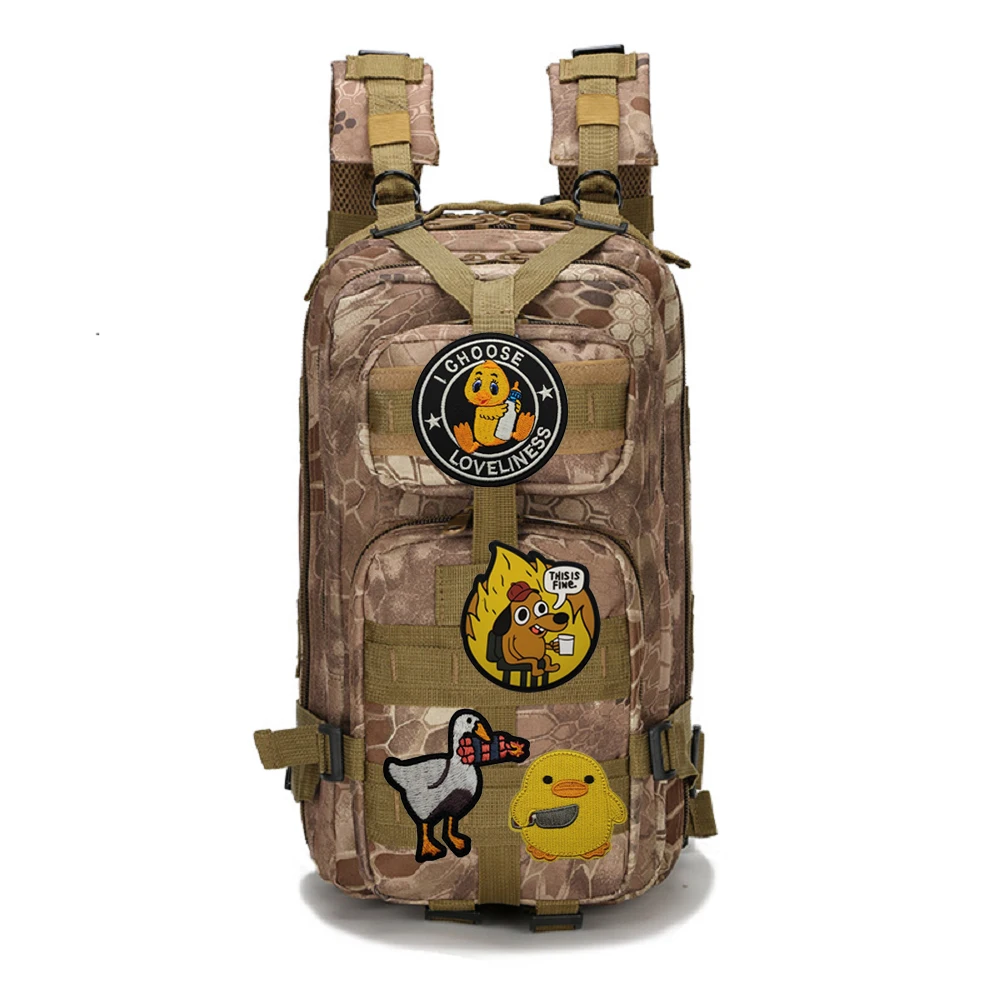 Brazalete táctico con bordado de pato, insignia táctica de ganso blanco, el pequeño gato tiene qué mala idea, cuchillo, parche para mochila de ganso grande - imagen 2