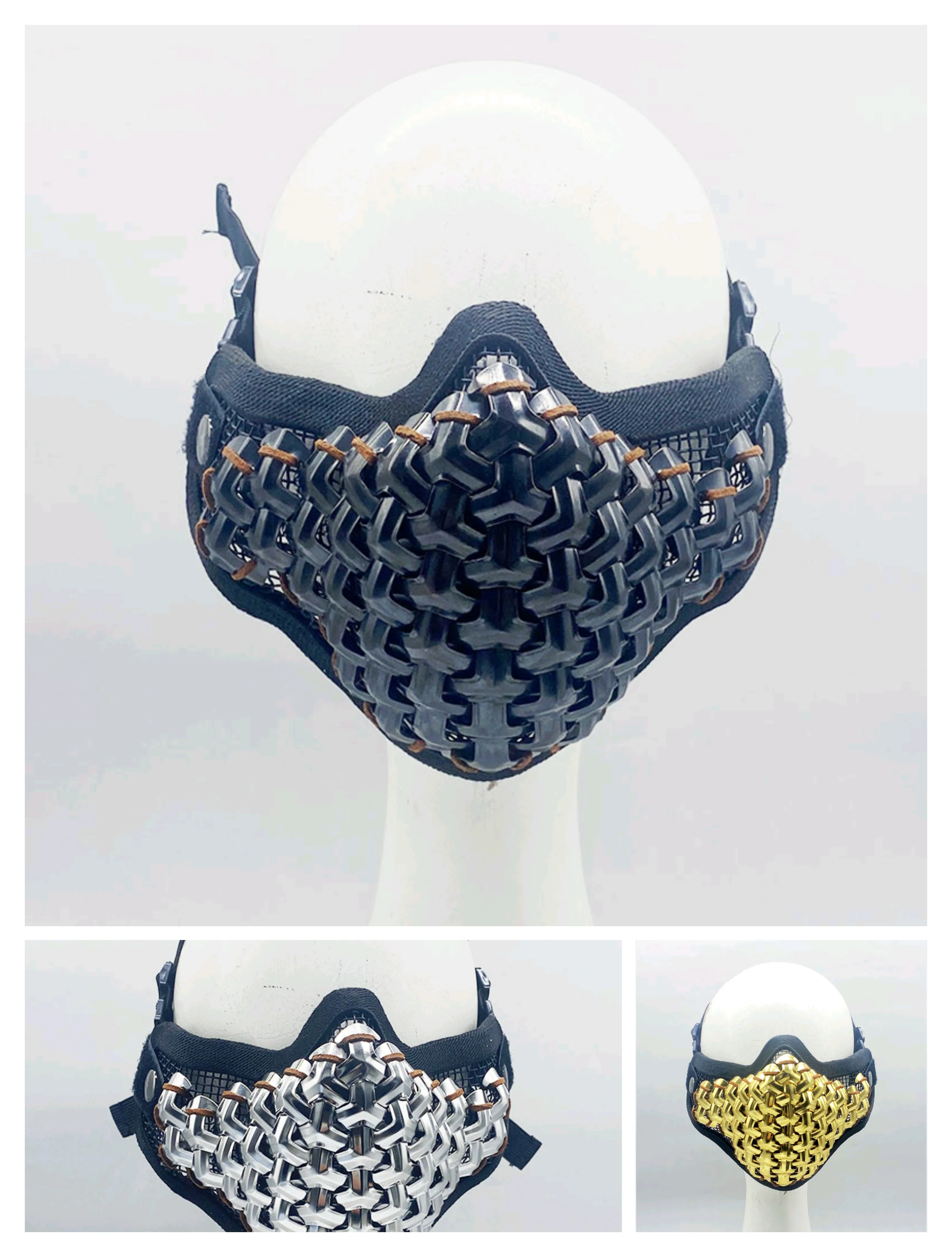 Protector bucal y protector facial de boxeo de aleación de estilo chino