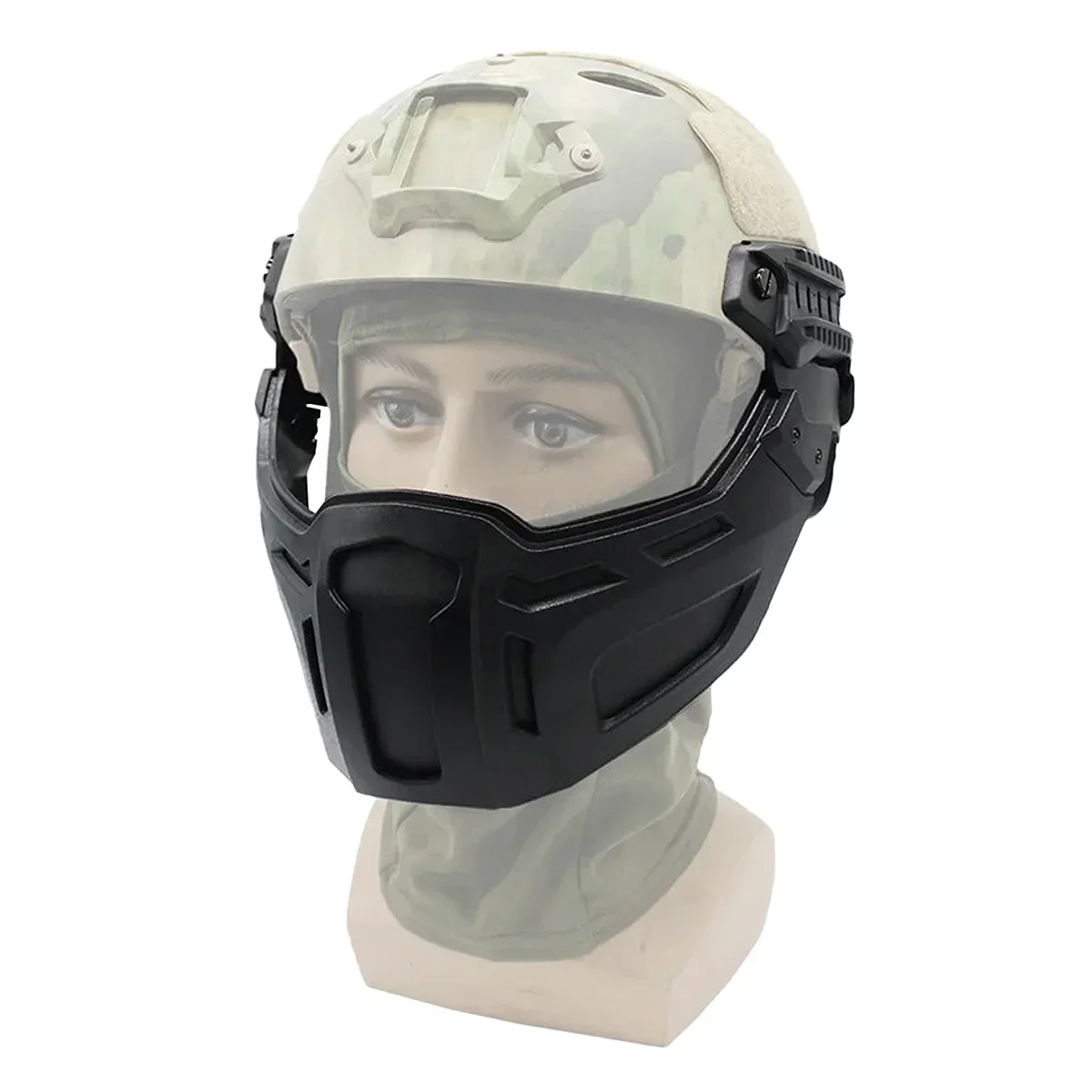 Casco táctico rápido, máscara de media cara para deportes al aire libre, caza, juego CS, máscara de Paintball Airsoft, casco, accesorios de riel, equipo - imagen 4