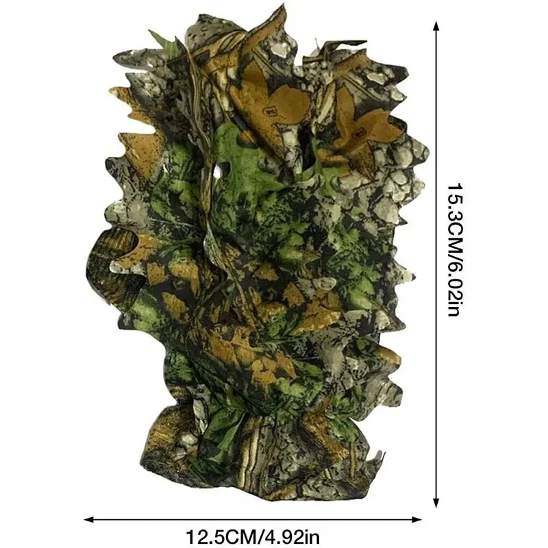 Guantes de camuflaje de hoja 3D para escalar, ciclismo, hojas de arce, guantes finos de caza de camuflaje biónico - imagen 3