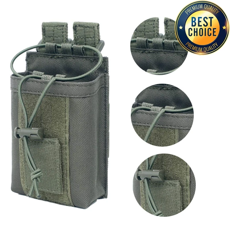 Bolsa para Talkie 1000D para caza al aire libre, bolsa táctica deportiva Molle de nailon para Radio, soporte para Walkie Talkie, bolsillo para revista Mag - imagen 3