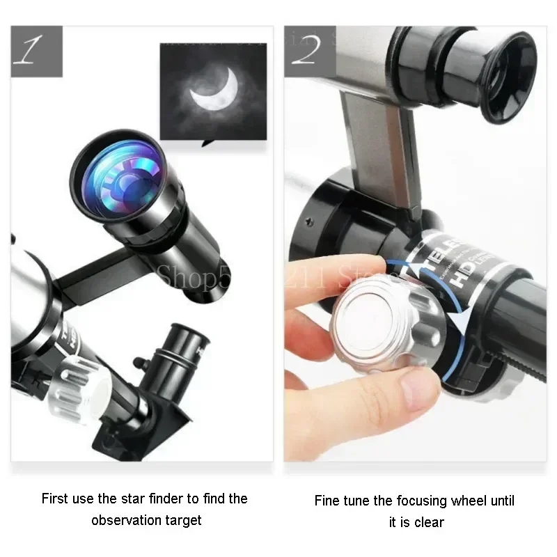 Telescopio astronómico monocular potente HD para observar la Luna - imagen 5