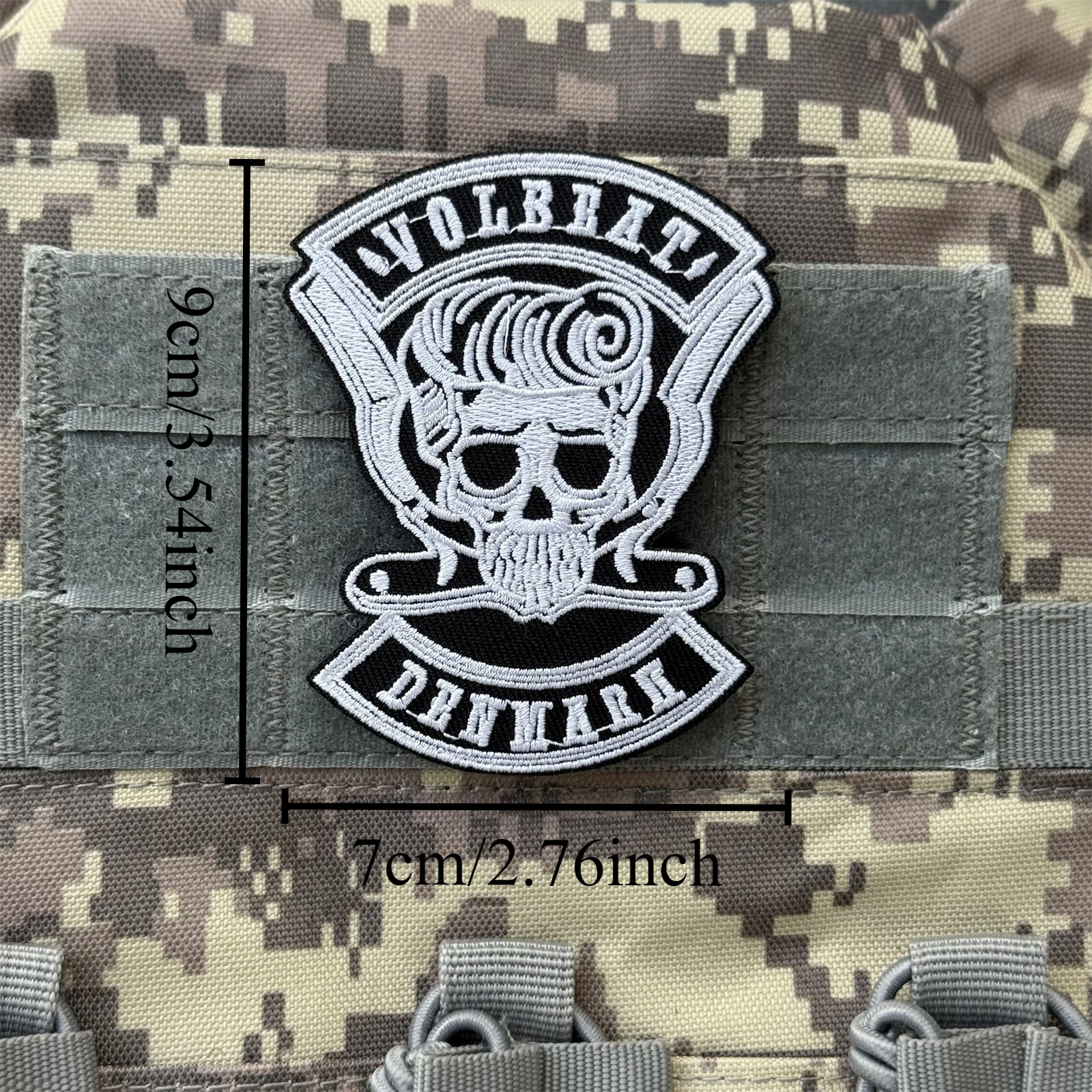 Parche de roca, esqueleto, insignia de moral táctica, apliques militares, emblema, pegatina para mochila, parches bordados con gancho para ropa - imagen 3