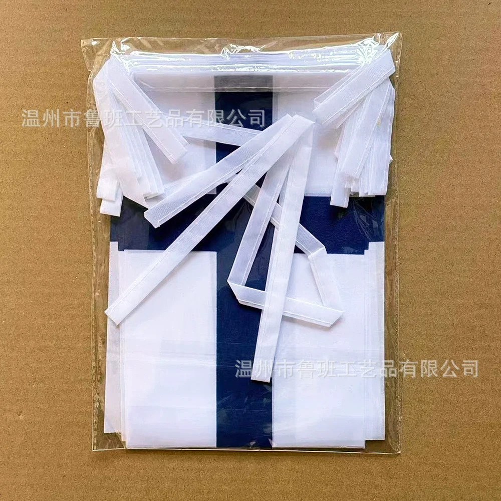 BANDERA DE SKY, banderines de Finlandia, 14x21cm, 20 unids/lote, banderas de hilo de Finlandia, banderín, pancarta, fiesta, vacaciones para decoración - imagen 3