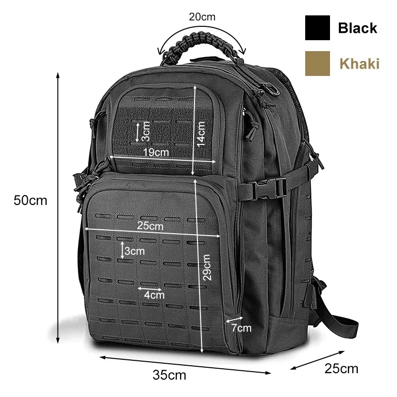 Tac mochila 3P para hombre, accesorios de caza y trabajo, bolsa de asalto Molle para acampar, utilidad EDC, bolsa para exteriores, 45l - imagen 2
