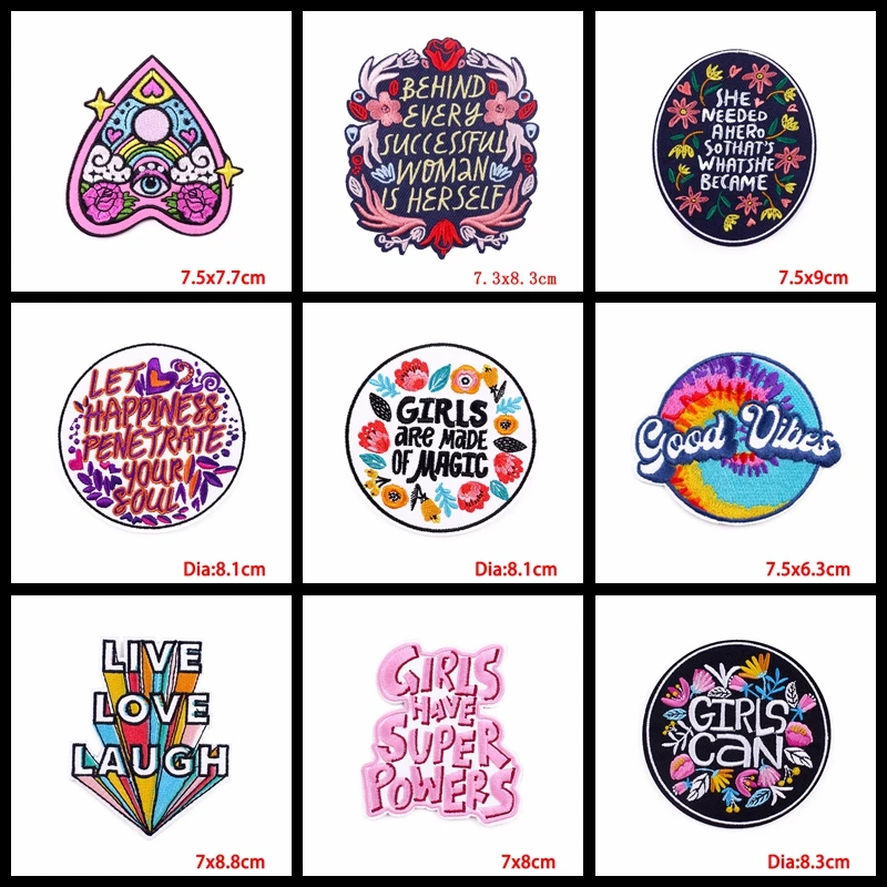 Parche bordado de letras de dibujos animados, insignias, parches para planchar en la ropa, apliques de letras de arcoíris, pegatinas para ropa, 10 piezas - imagen 3