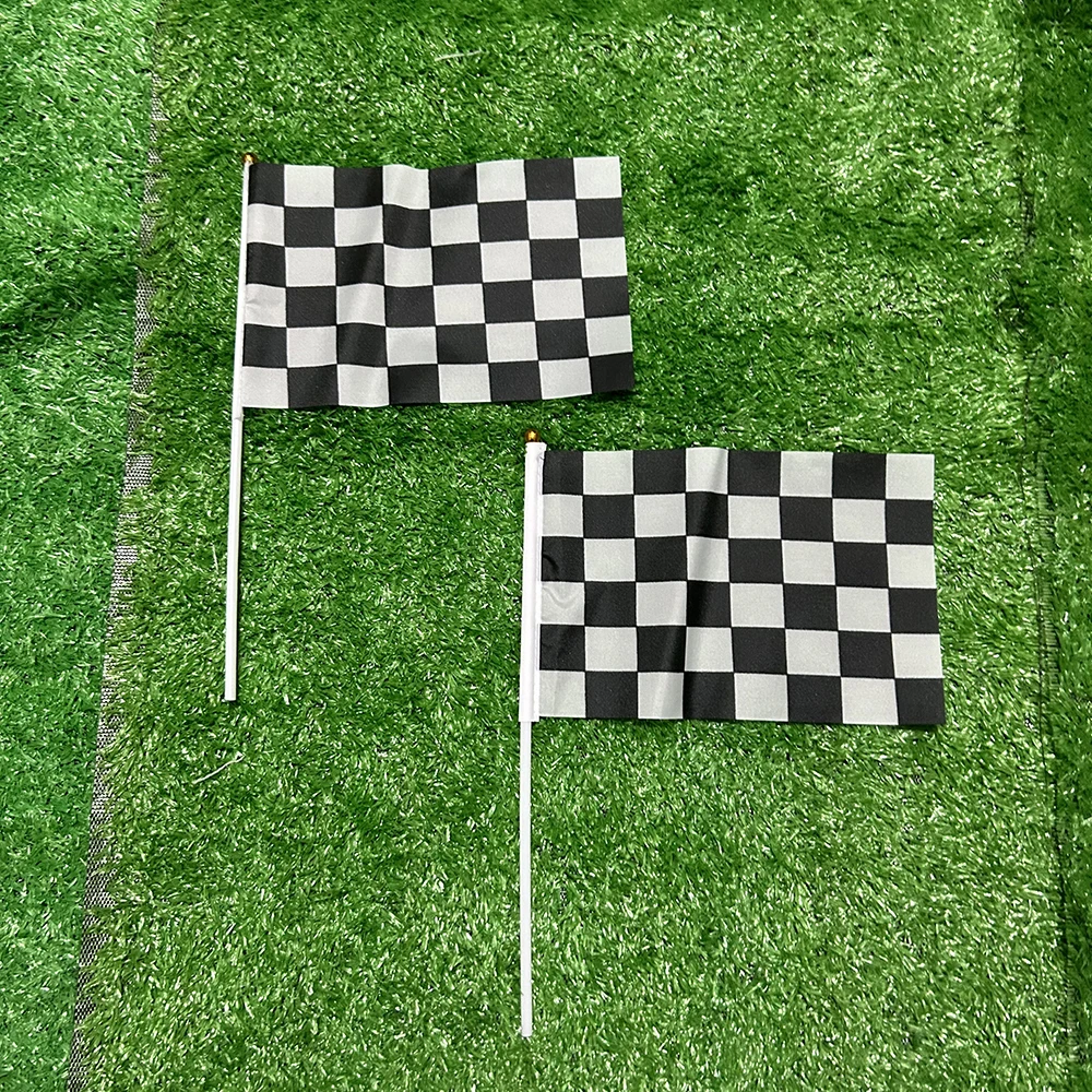 Bandera a cuadros blanco y negro – Señalización táctica con mástil - imagen 2