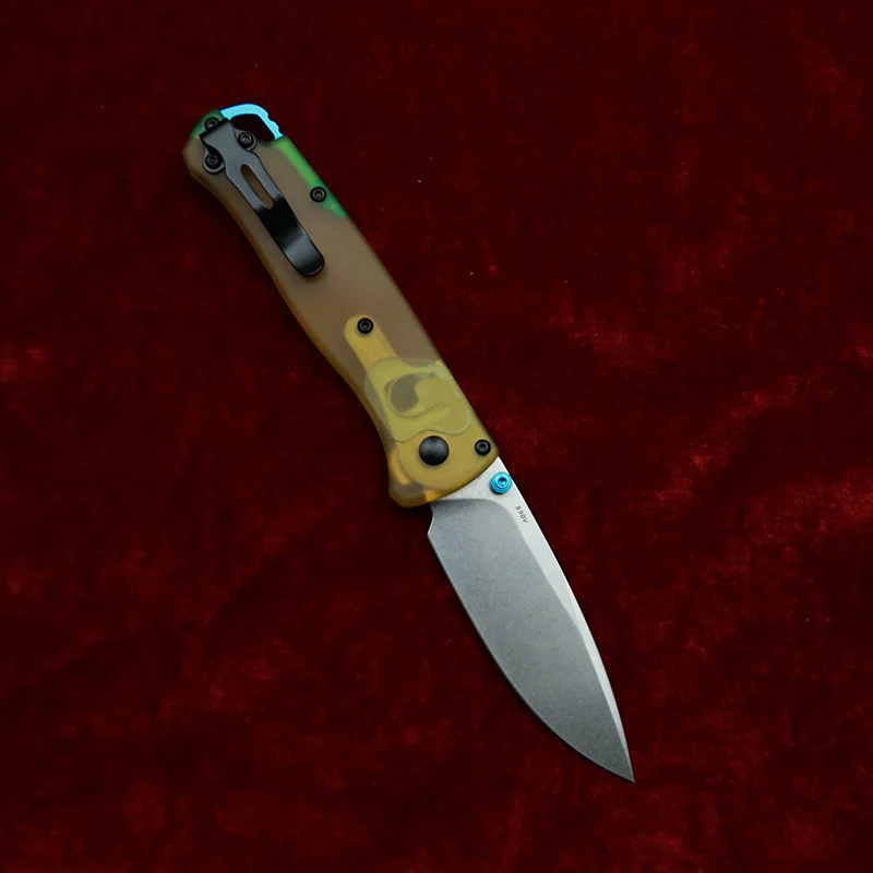 LEMIFSHE Cuchillo plegable S90V – Mango Ultem ámbar supervivencia - imagen 3