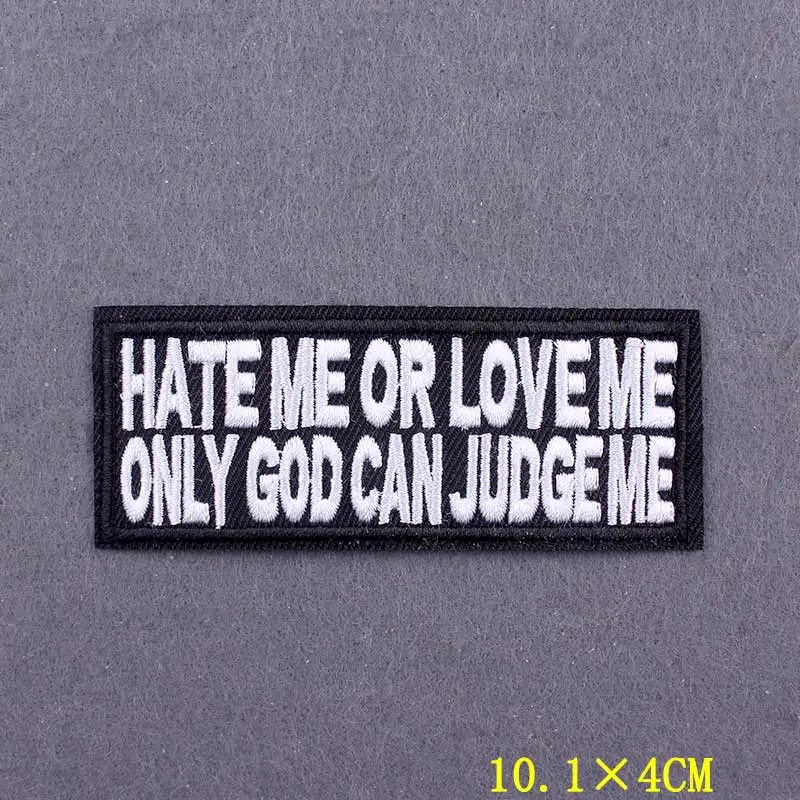 Parches de eslogan para ropa, parches termoadhesivos para ropa con rayas blancas y negras, parche bordado en mochila, 10 Uds./lote - imagen 2