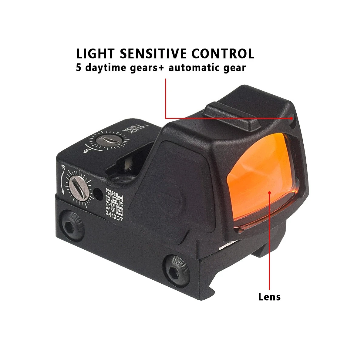 Mira de punto rojo RM RM-HD, óptica de puntería ajustable reflejo para pistola GLOCK, Mini mira para Rifle de Airsoft, montaje en riel de 20mm - imagen 4