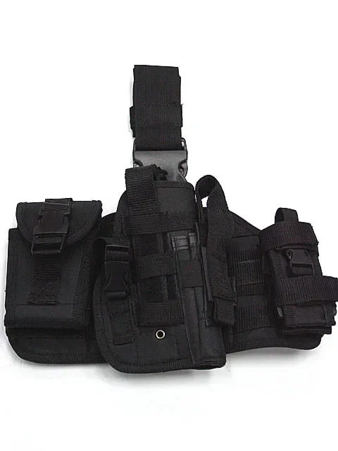 Pegatinas tácticas universales ajustables para caza, Molle, diseño de pierna caída, Panel de plataforma de nailon con funda para pistola, bolsa - imagen 2