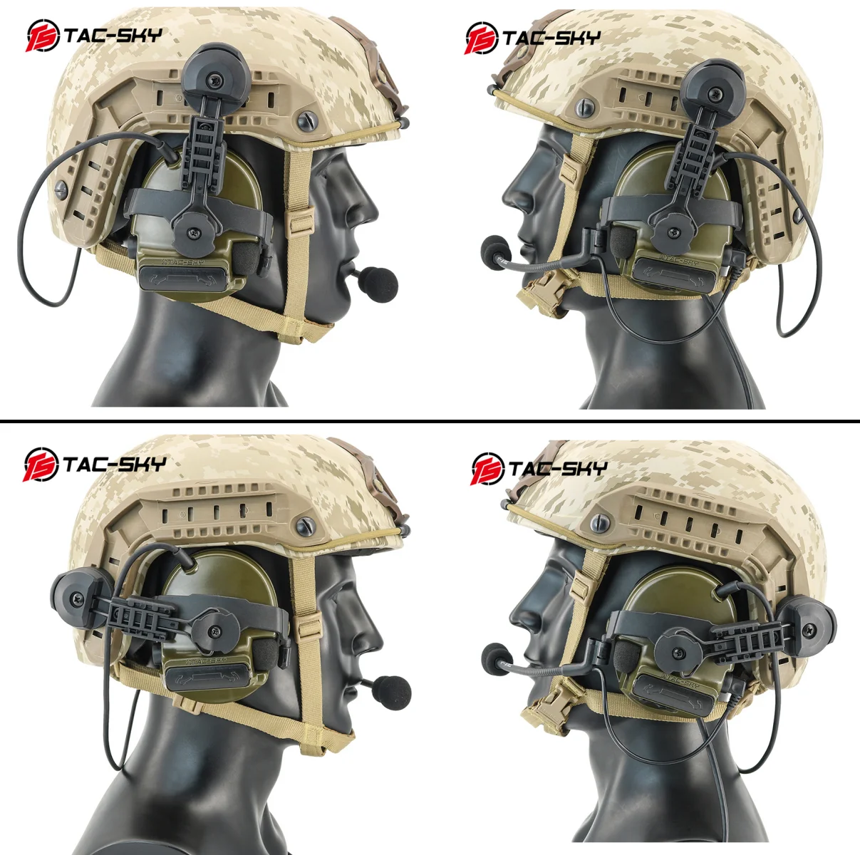 TS TAC-SKY C3 nuevo casco táctico versión de montaje en riel de arco COMTA III captación con cancelación de ruido auriculares de tiro electrónicos - imagen 3