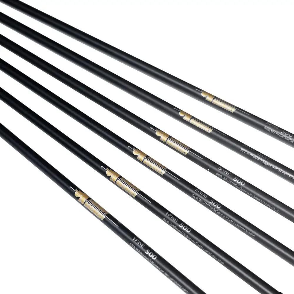 36 Uds eje de flecha de carbono ID6.2mm Spine300 - 800 inserto Nock arco compuesto arco largo caza tiro con arco - imagen 3
