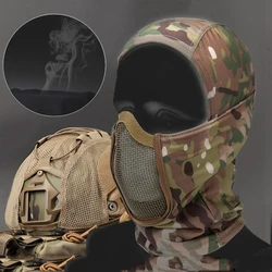 Máscara táctica media cara con malla transpirable para paintball