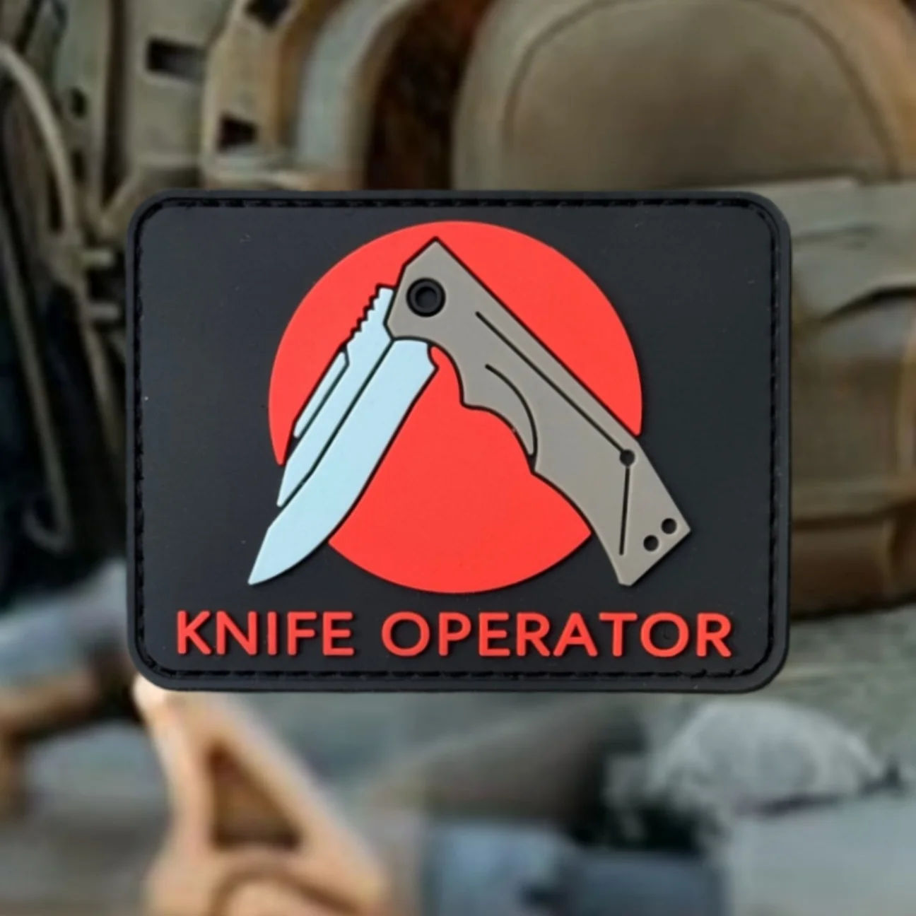 Parches de PVC con insignia de moral de operador de cuchillo para ropa, apliques personalizados militares tácticos, parche de gancho y bucle, pegatinas para mochila - imagen 4