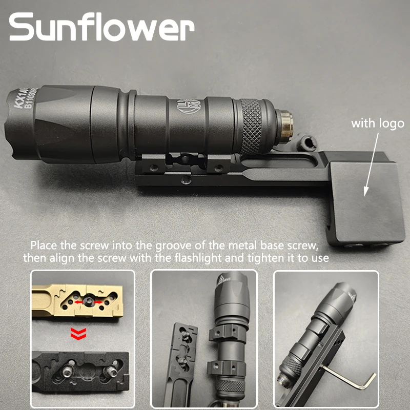 Soporte compensado CNC Airsoft SF M300 M600, Base adaptadora de linterna, accesorio de luz exploradora táctica compatible con riel de 20mm - imagen 2