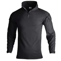 Uniforme táctico hombre negro: camisa combate y pantalón cargo