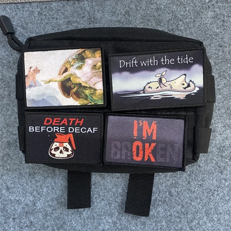 Parche creativo con estampado divertido, insignia de moral táctica militar, gancho y bucle, pegatinas para mochila - imagen 2