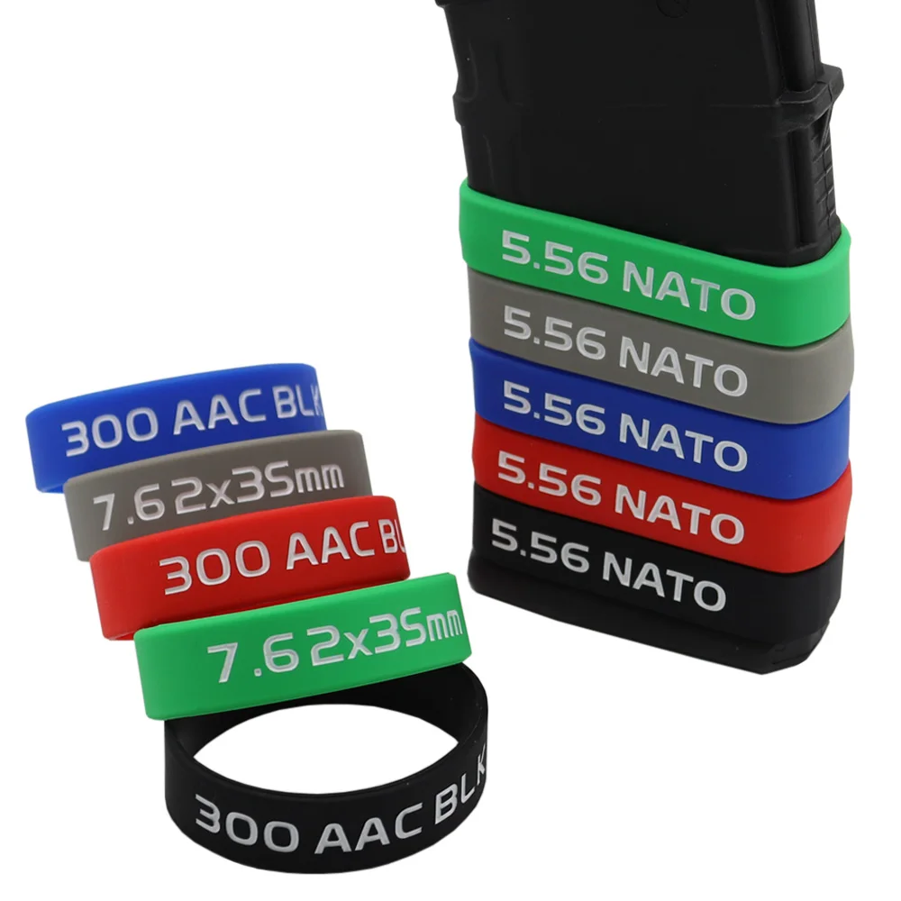 4 unids/lote banda táctica para marcar revistas para 5,56 Nato 7,62 300 BLK banda de goma para marcar revistas accesorios de caza - imagen 2