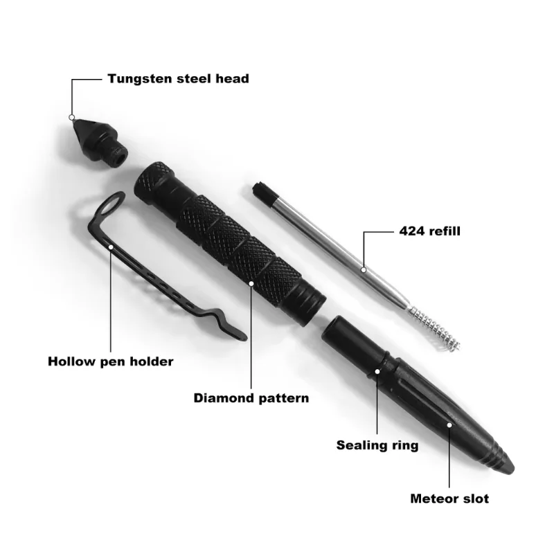 Bolígrafo de autodefensa, bolígrafo táctico portátil de aluminio de aviación, bolígrafo rompecristales de emergencia, protección de seguridad, supervivencia, multiherramienta EDC - imagen 3