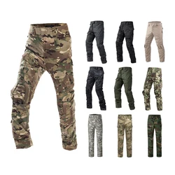 Pantalones de camuflaje tácticos, traje de entrenamiento de caza al aire libre, pantalones de combate, pantalones Cargo Ripstop, ropa de trabajo para hombres, pantalones de senderismo