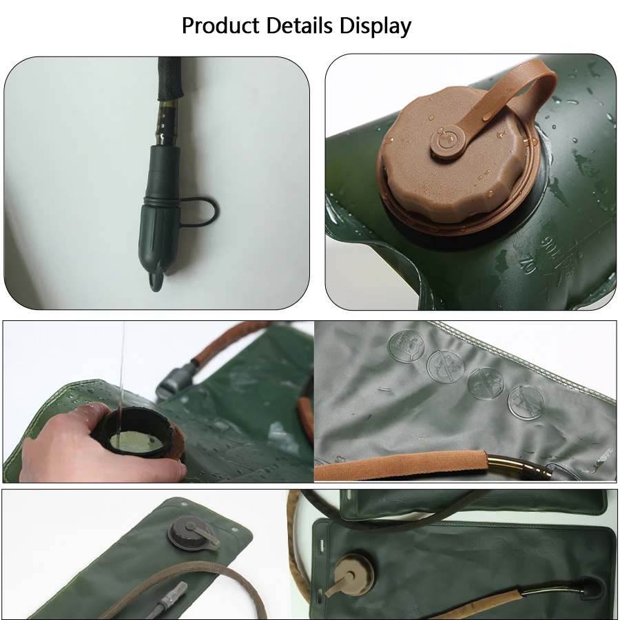 Bolsa de agua plegable para deportes al aire libre de 3L, forro de bolsa de agua de TPU de calidad alimentaria adecuado para senderismo, camping, etc. - imagen 5