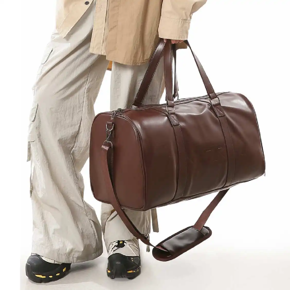 Bolso grande para gimnasio y Fitness, bolsa deportiva para Yoga, equipaje de viaje de negocios, almacenamiento universitario, bolso cruzado, zapatos de PU, bolsillo de viaje, DUffle para hombres - imagen 2