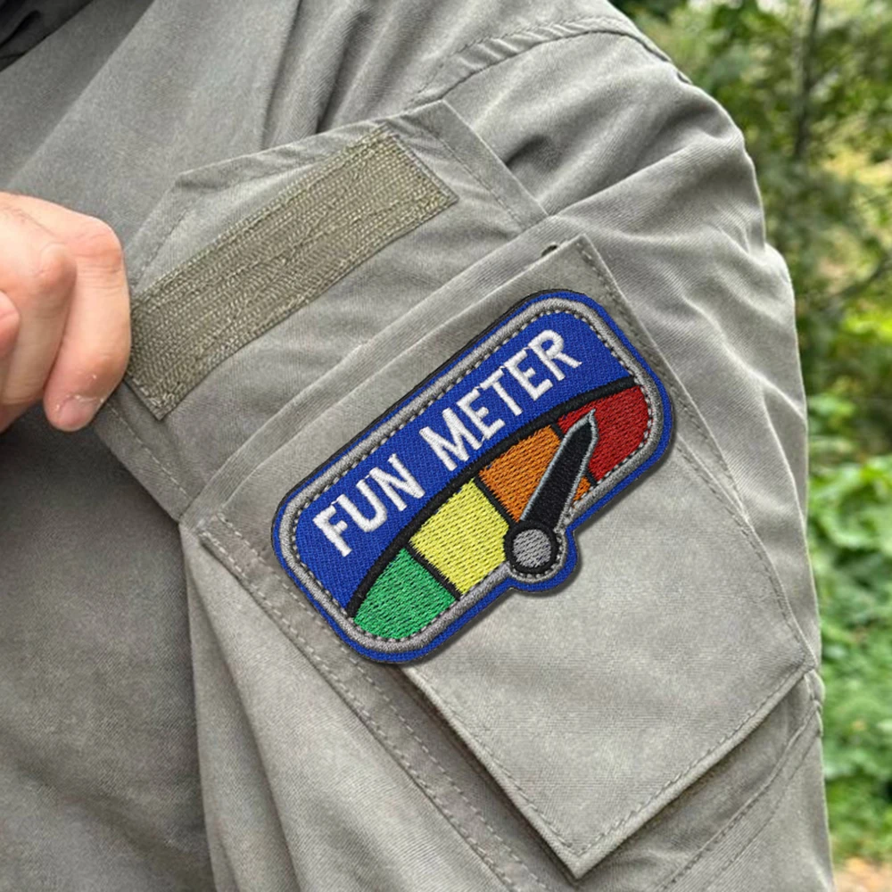 FUN METER Meme Tactical Velcros Patch Hook&Loop Fastener Military Embroidered Patches Morale Badge for Molle Backpack - imagen 5