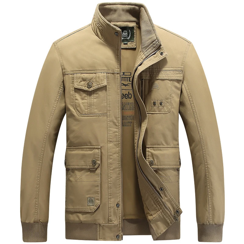 Chaqueta militar de algodón para Hombre, Chaqueta táctica con múltiples bolsillos, informal, ajustada, 4XL talla grande, otoño - imagen 2