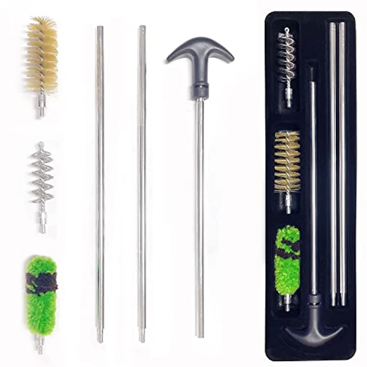 Juego de limpieza táctica 6 unids/set 12GA 16GA 20GA 410GA calibre caza pistola varilla cepillo Rifle pistola tubo barril Kit de limpieza herramientas