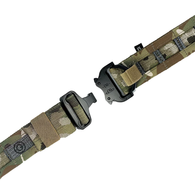 Cinturón táctico de 1,75 pulgadas, equipo de combate de doble capa, liberación rápida, Airsoft, Multicam, Molle - imagen 4