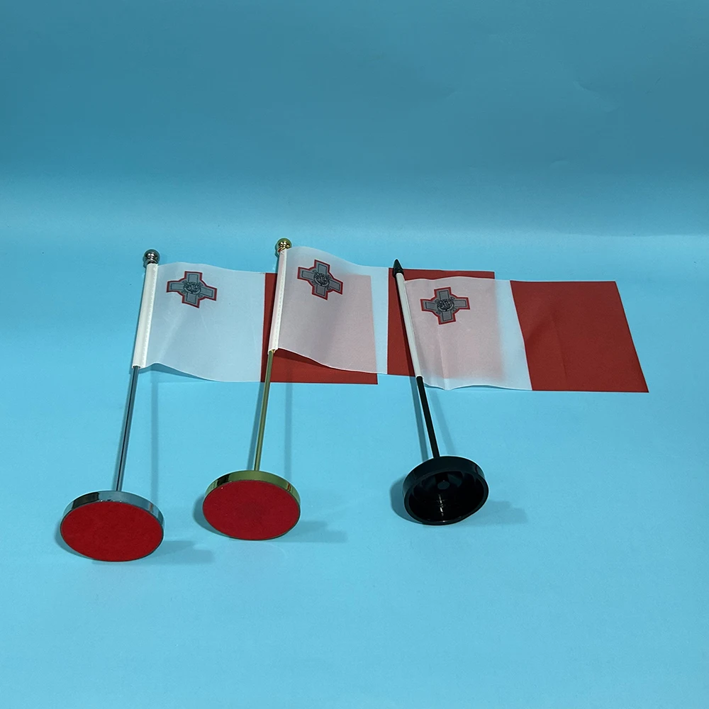 Bandera de escritorio de oficina SKY FLAG, bandera de Malta, 14x21cm, poliéster, bandera nacional de Malta, bandera de país, adornos de escritorio, banderas - imagen 2
