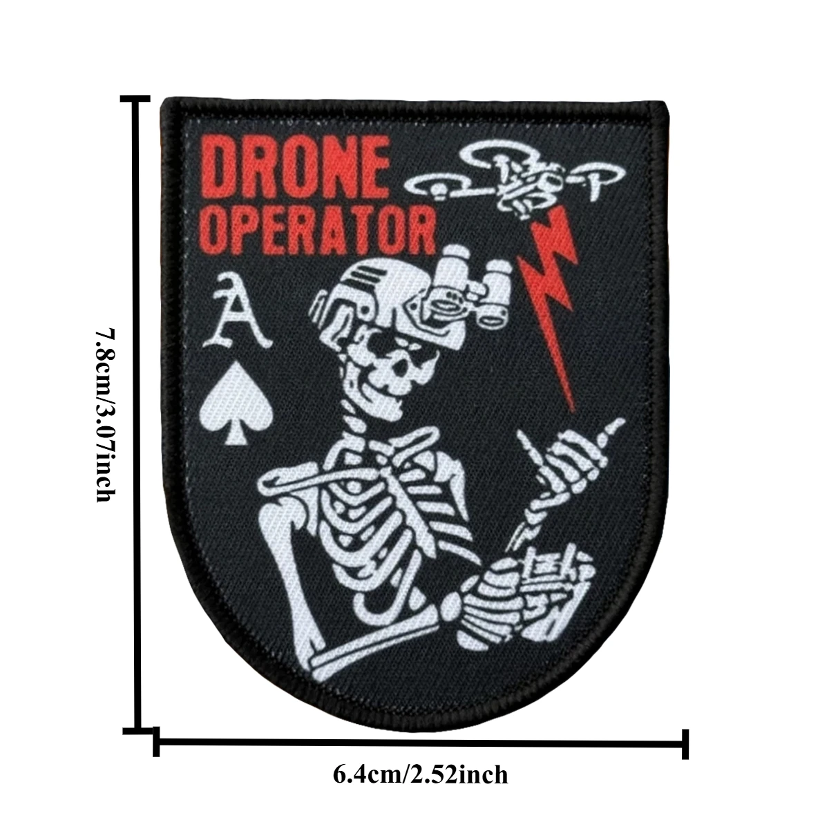 Parche táctico para operador de Dron, parches de gancho y bucle de reconocimiento de piloto de calavera, insignia de moral, brazalete del ejército militar, pegatinas para mochila - imagen 3