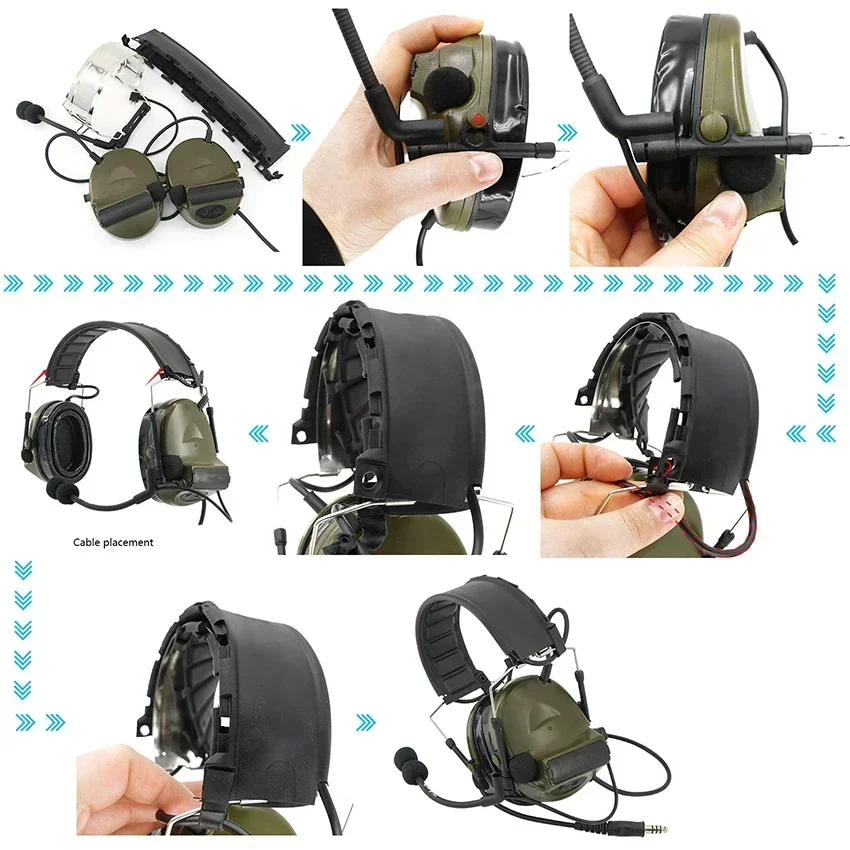Ts Tac-Sky Comta Ii diadema extraíble protección auditiva orejeras de tiro Walkie Talkie táctico Airsoft Comta 2 auriculares - imagen 5
