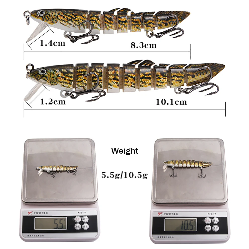 Cebo Artificial duro de 7/9 segmentos, 8,5/10cm, Wobblers que se hunden, señuelo de pesca articulado, Crankbait Swimbait para aparejos de pesca, señuelo Loach - imagen 5