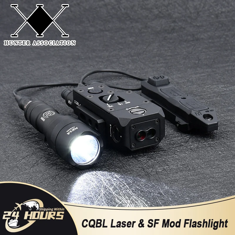 WADSN táctico CQBL rojo/verde/azul/IR láser y Mod Surefir con interruptor remoto Dual Fucntion para luz de caza Airsoft