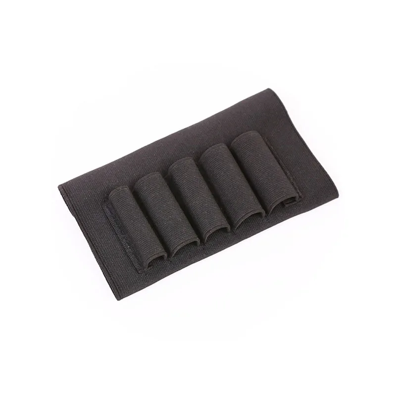 Soporte de cartucho de munición para Rifle, carcasa de 5 cartuchos de escopeta, calibre 12 y 20, lazos elásticos, Airsoft - imagen 2