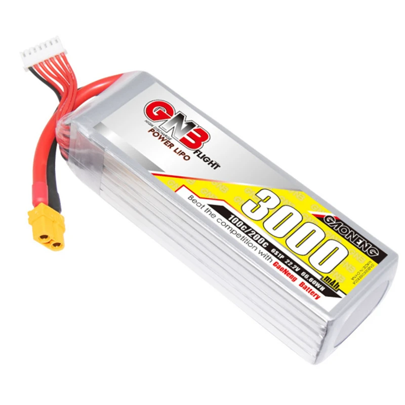 GNB-batería Lipo 6S 3000mAh 100C con conector T XT60 XT90 para helicóptero RC Quadcopter FPV Drone Parts 22,2 V Drone Battery - imagen 4