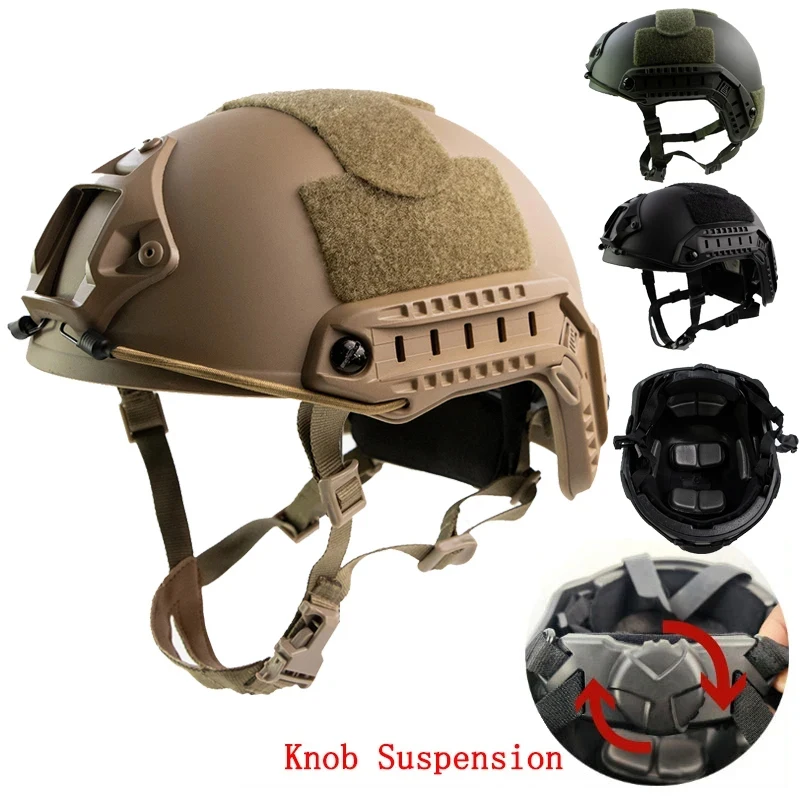 BOOIU-casco táctico rápido, ABS grueso, pistola de aire para exteriores, equipo de protección CS, cascos antidisturbios, casco protector para montar - imagen 3
