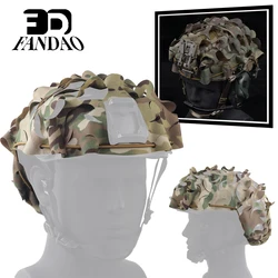 Funda táctica para casco Airsoft, cubierta cortada con láser de camuflaje para casco rápido MH PJ BJ con cordón de nailon, equipo de tiro de Paintball