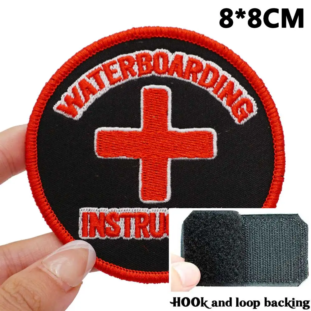 Parches bordados tácticos con gancho de respaldo para mochilas, ropa, accesorios militares, impermeable - imagen 2