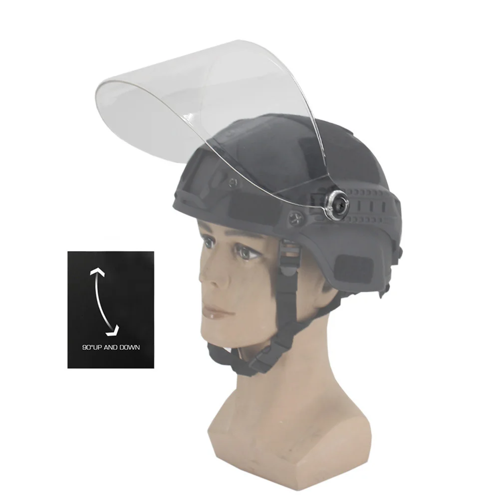 Nuevo estilo, gafas alargadas para casco FAST MICH, lentes para parabrisas, máscara antidisturbios, gafas de protección para juego de guerra CS de Paintball Airsoft - imagen 3