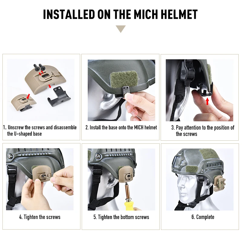 WADSN-Casco Aisorft con linterna GEN 2, cascos de luz roja y blanca, luz de explorador táctico GEN II, accesorios para lámpara de caza al aire libre - imagen 4