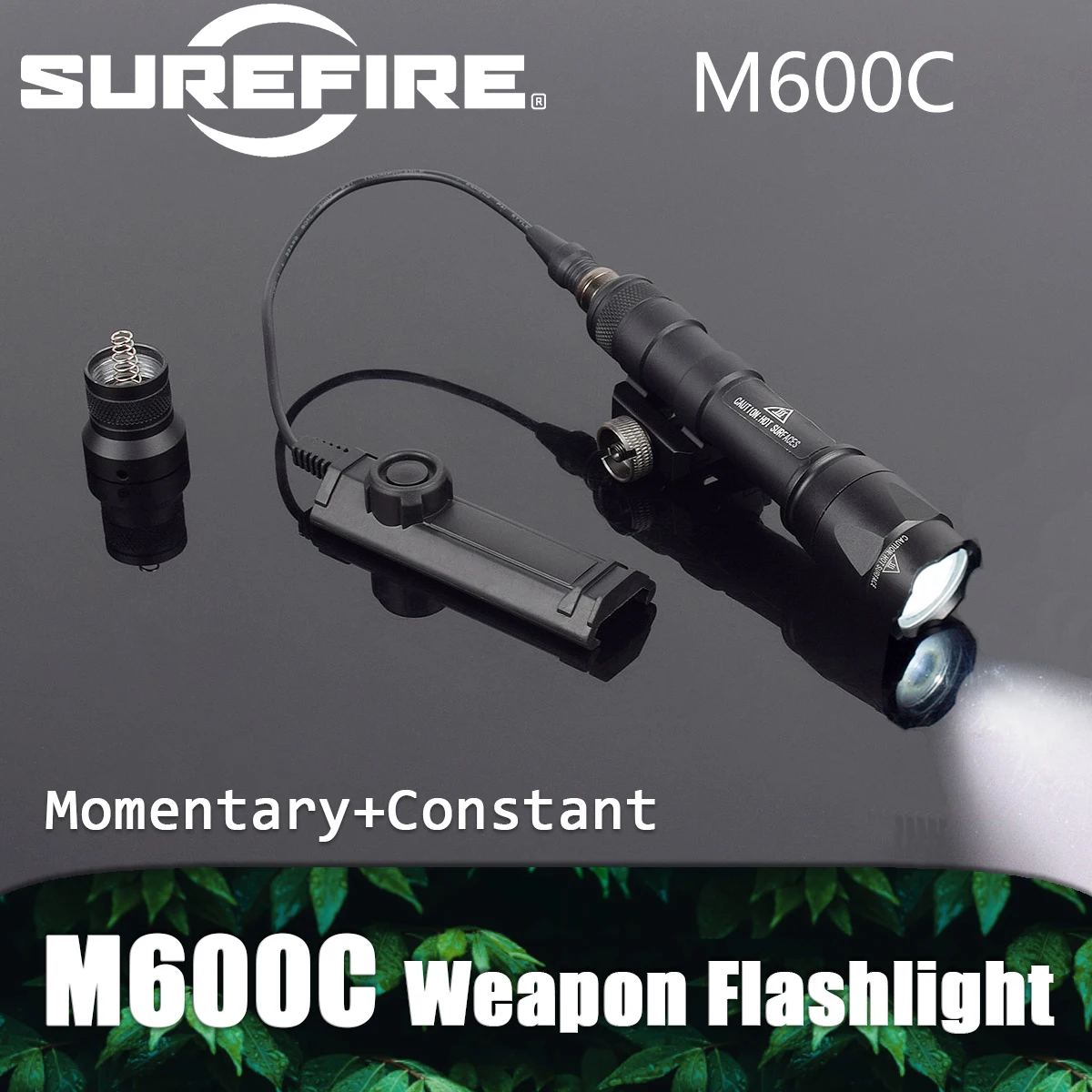 Linterna táctica Surefire M600 M600C Airsoft potente con botón de presión interruptor de doble función compatible con luz de armas de Rifle de riel de 20mm - imagen 2