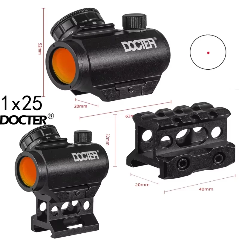 2025 1x25 compacto Red Dot Scope Red Dot Sight 2 MOA Reflex Sight Mini Rifle Scope con soporte elevador de 1 pulgada 2026 - imagen 3